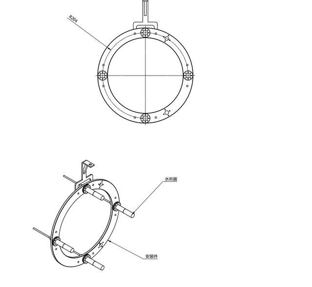 10Hz～50khz Hydrophone Array USBL Transducer Underwater Acoustic Positioning Transducer